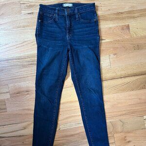 Madewell 10" High Rise Skinny Jeans in Dark Wash